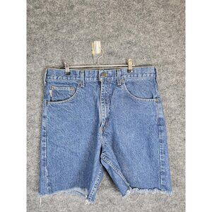 Carhartt Shorts Mens 32 Denim Cut Off Frayed Carpenter Workwear Vintage